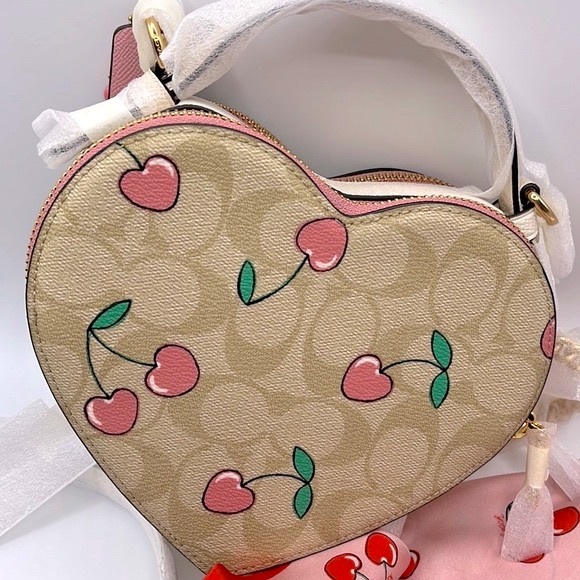 Coach Cherry Charm Heart Color Block Bag - Picture 6 of 13